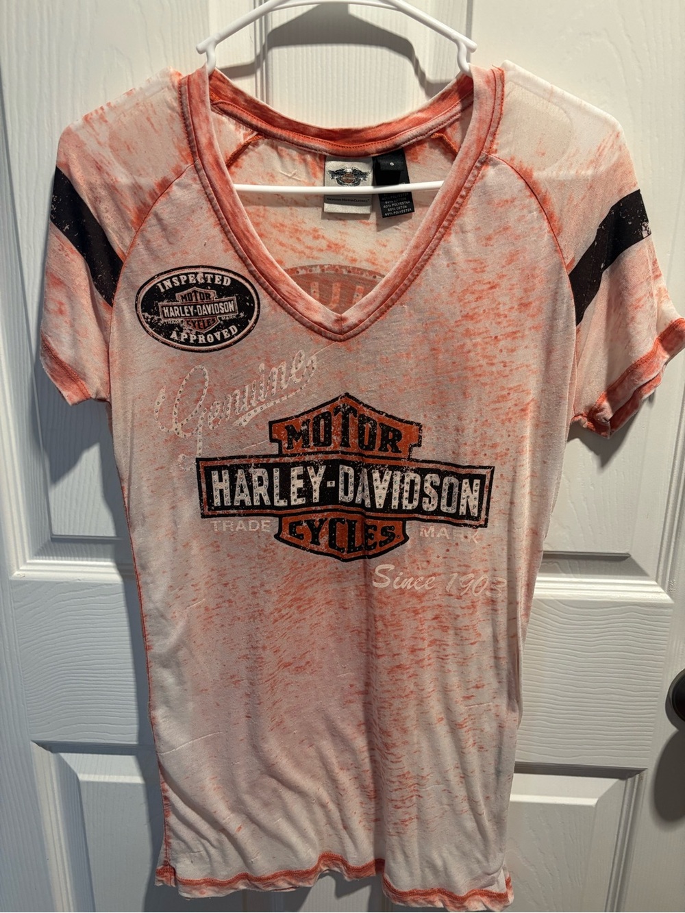 Harley-Davidson Black & Orange Distressed Logo Tee